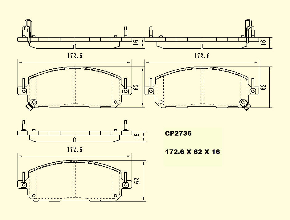 Ceramic DB2736 Brake Pads DB2736 CP2736 - Premier Performance Auto Parts | Universal Auto Spares