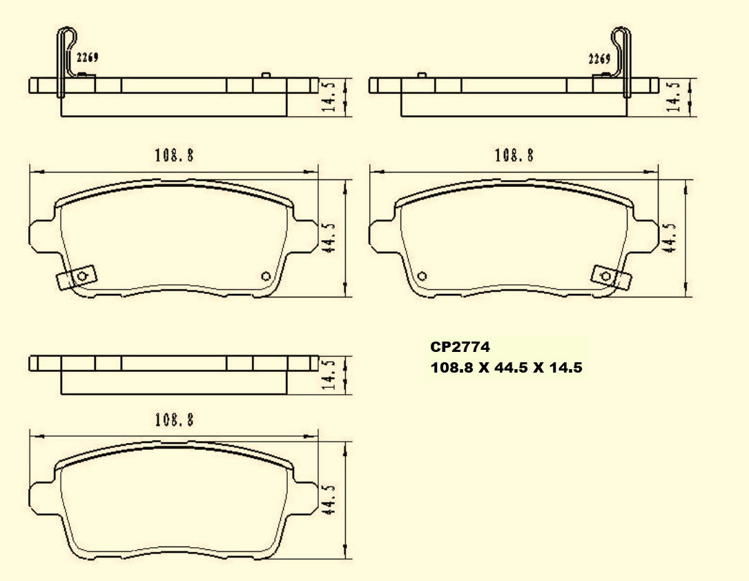 Ceramic DB2774 Brake Pads DB2774 CP2774 - Premier Performance Auto Parts | Universal Auto Spares