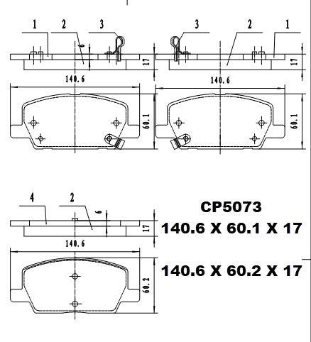 Ceramic Brake Pads CP5073 - Premier Performance Auto Parts | Universal Auto Spares
