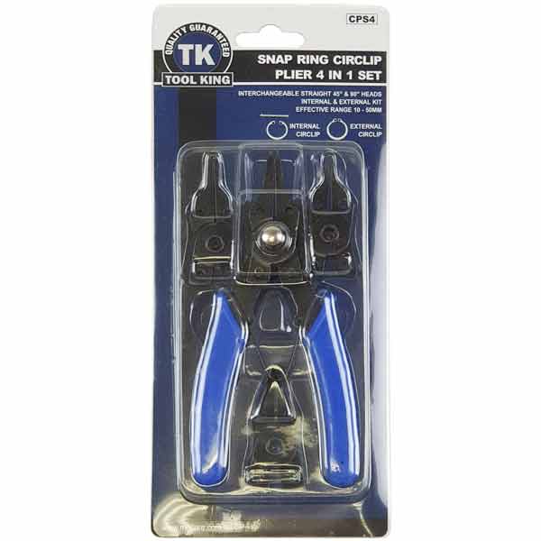 G Circlip Plier Set 4 Piece With Interchangeable Ends - Tool King