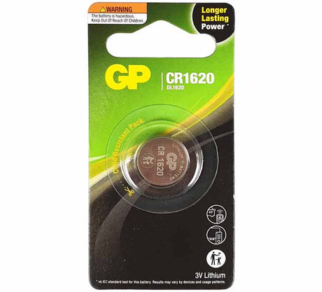 Coin Cell 3V Remote Battery Lithium CR1620C1 - GP