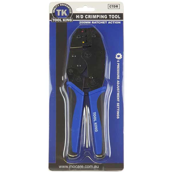 Crimping Tool Ratchet Type 9" Professional With Vinyl Grip - Tool King