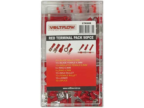 Terminal Pack With 90 Piece Assortment - Voltflow Red
