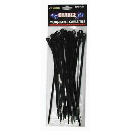 Cable Tie - Mountable 2.5 x 120mm 25 Piece | Universal Auto Spares