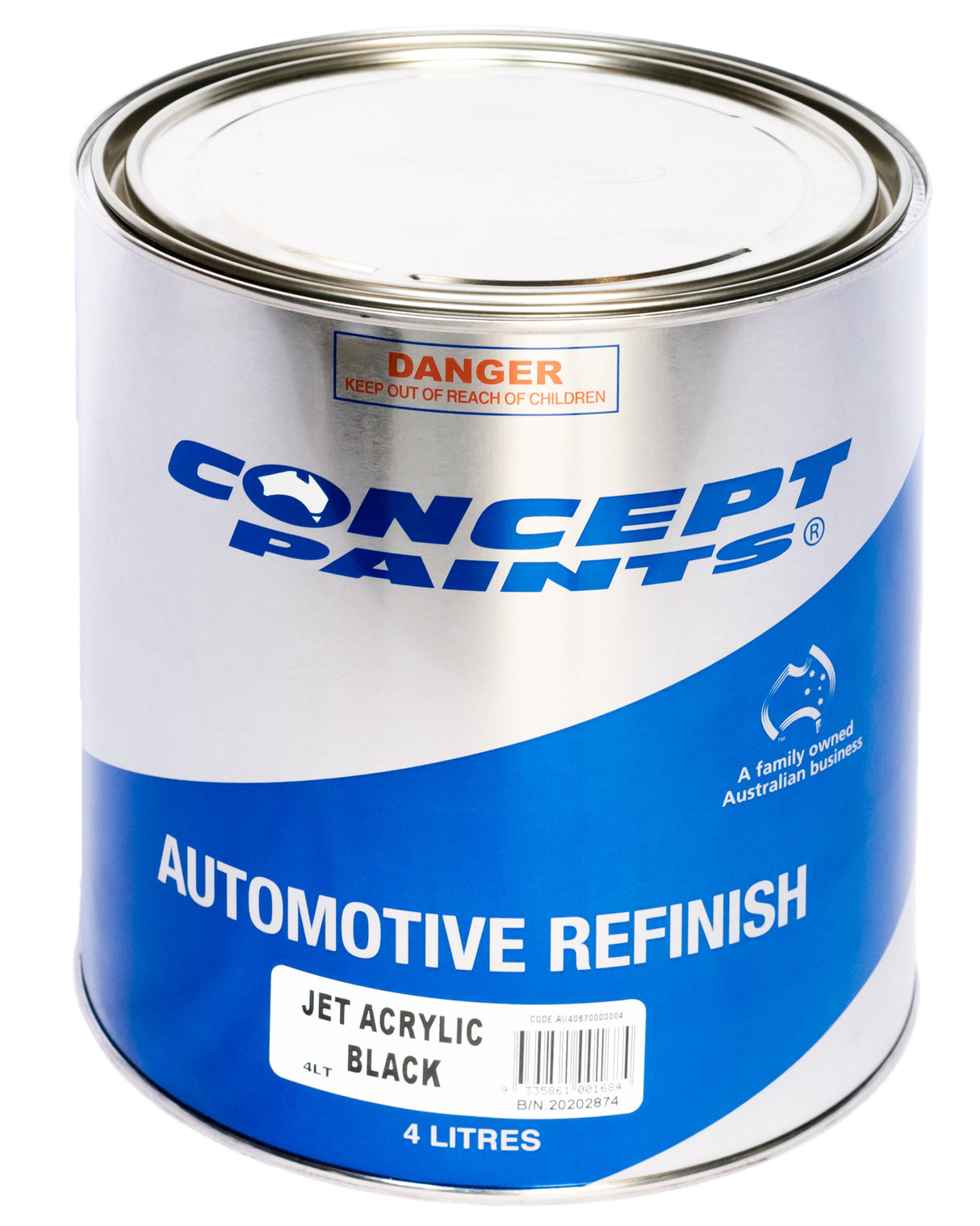 Automotive Refinish Jet Acrylic Black 4L - Concept Paints