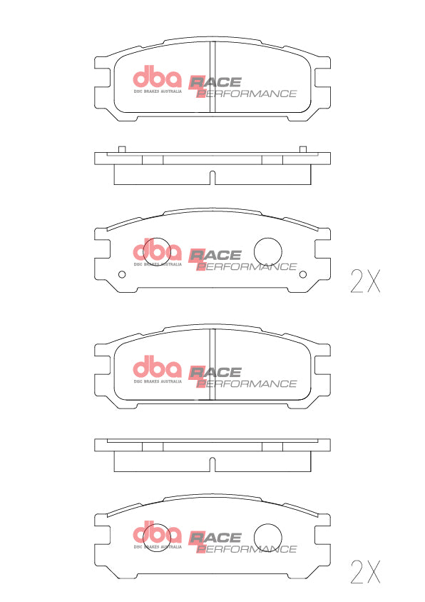 Race Brake Pads Isuzu & Subaru 1990-98 Rear DB1186RP - DBA