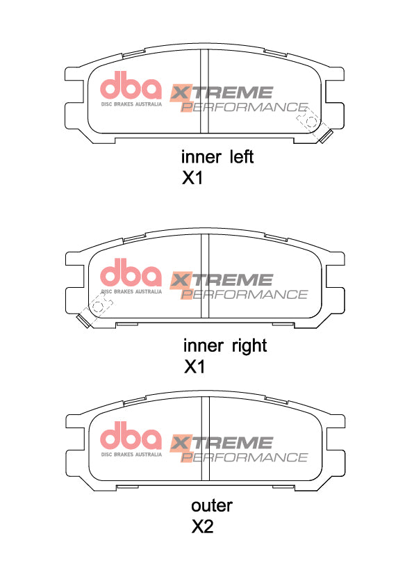 Xp Performance Brake Padssubaru Wrx IMPREZA1990-1998 Rear DB1186XP - DBA