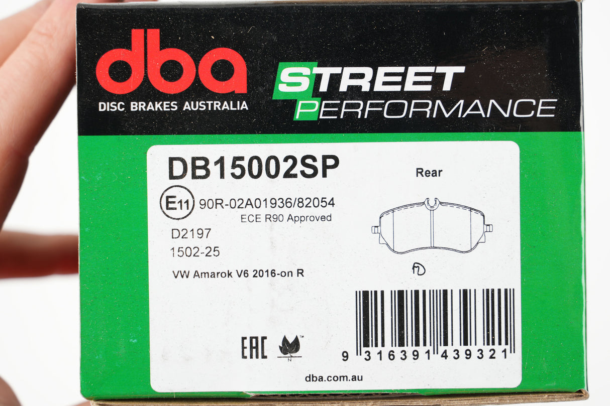 Sp Performance Brake Pads Volkswagen Amarok V6 2016 On Rear DB15002SP - DBA