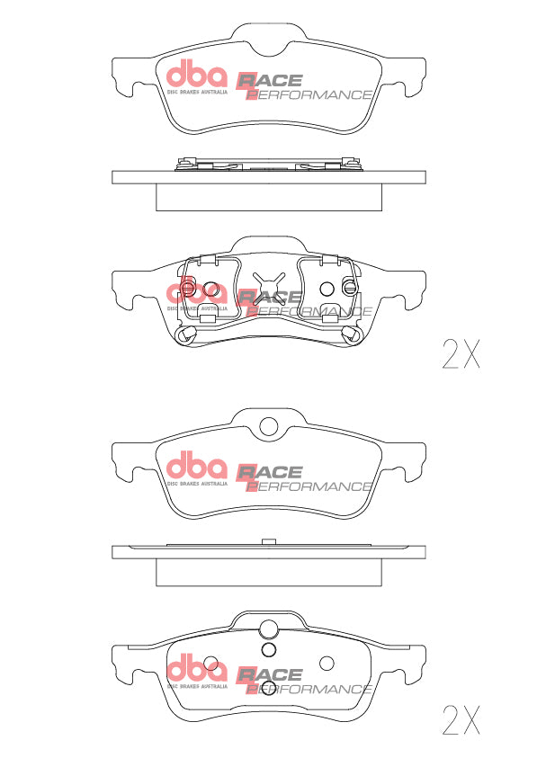 Race Brake Pads Bmw Mini Cooper 2002-2014 Rear DB1501RP - DBA