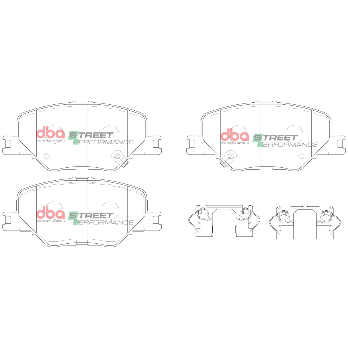 Sp Street Performance Brake Pads Holden Commodore Zb 2017 On Front DB15020SP - DBA