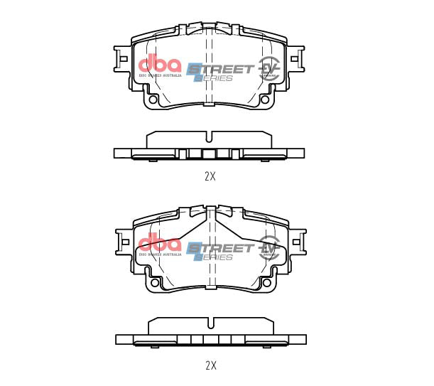 Ssev Street Series Brake Pads Toyota Corolla Hybrid 2018 On/Yaris Cross Hybrid 2020 On Rear DB15044SSEV - DBA