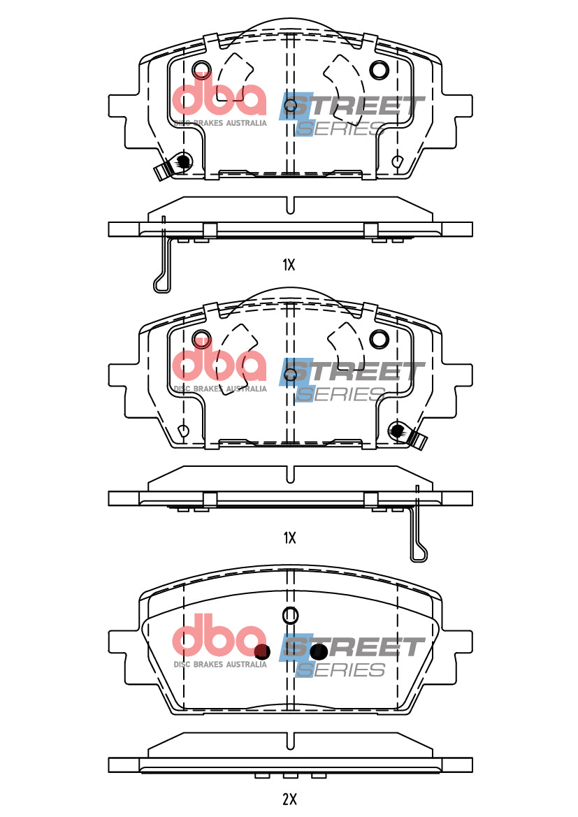 Ss Street Series Brake Pads Hyundai Santa Fe/Hybrid Hybrid Elite/Kia Sorento 2020 -> Front DB15071SS - DBA