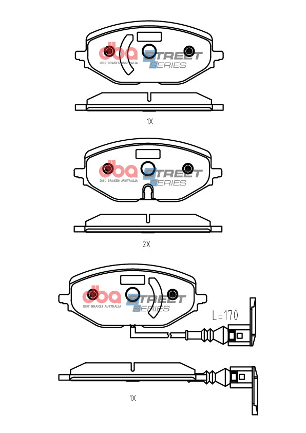 Ss Street Series Brake Pads Volkswagen Golf 8 2020 On Front DB15091SS - DBA