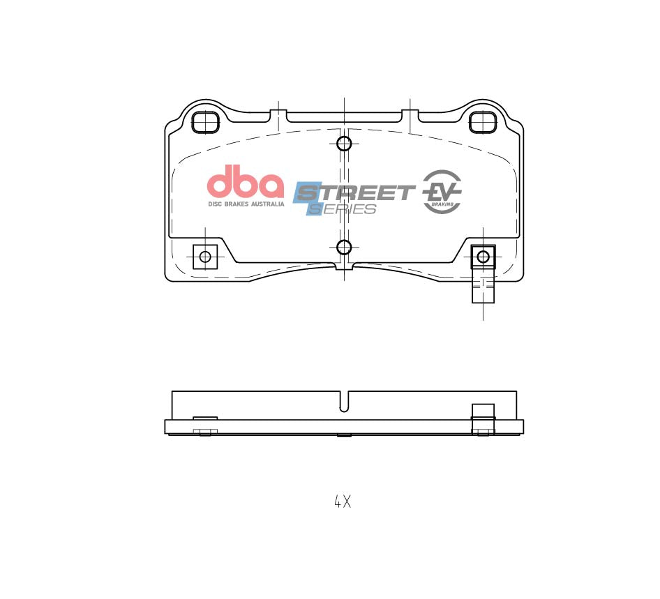 Ssev Street Series Brake Pads Tesla 3 Standard/Long Range (No Up-Grade) 2019 On Front DB15158SSEV - DBA