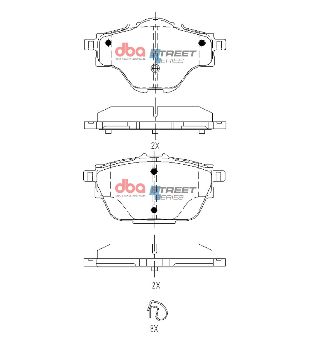 Ss Street Series Brake Pads Peugeot 308/3008 2017 ON/5008 2018 On/Citroen C4 2016 On Rear DB15165SS - DBA