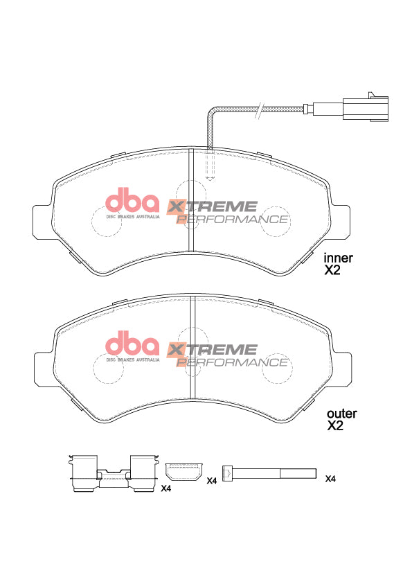 Xp Performance Brake Pads Fiat Ducato Maxi 40 2014 -> Front DB15172XP - DBA