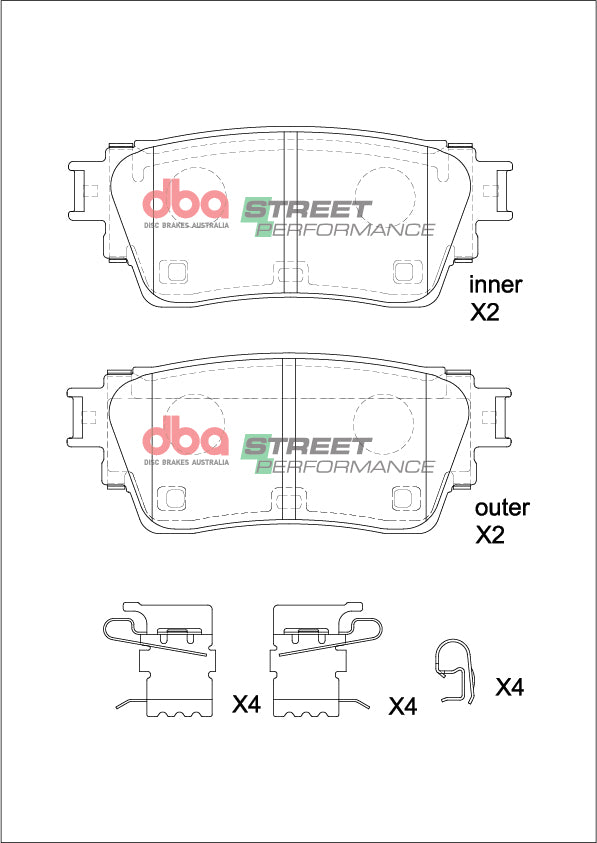 Sp Performance Brake Pads Mitsubishi Outlander 7 Seat 08/2021 -> Rear DB15223SP - DBA