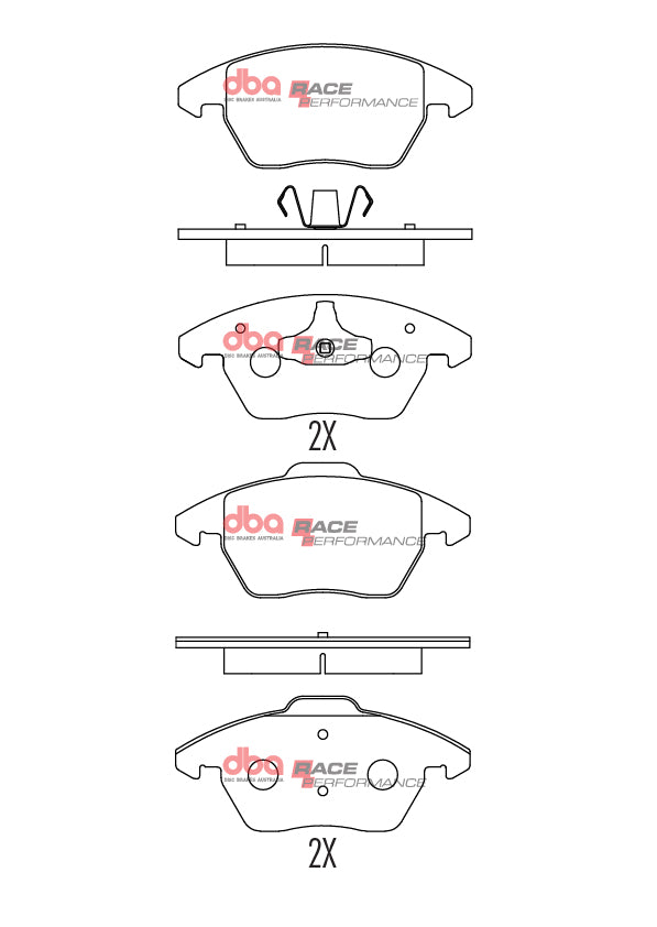 Race Brake Pads Audi/Citroen/Peugeot/Skoda & Volkswagen 2004-2014 Front DB1849RP - DBA