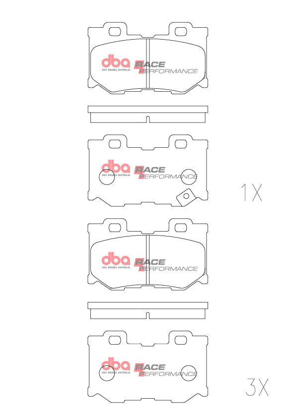 Race Brake Pads Nissan 370Z Z Akebono Caliper Rear DB2401RP - DBA