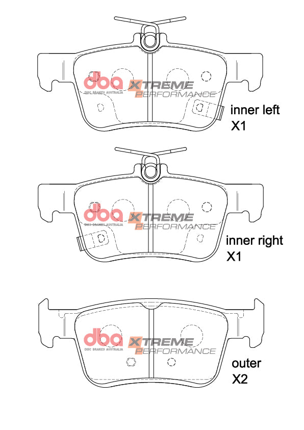 Xp Xtreme Performance Brake Pads Honda Civic 2016 On Rear DB2429XP - DBA