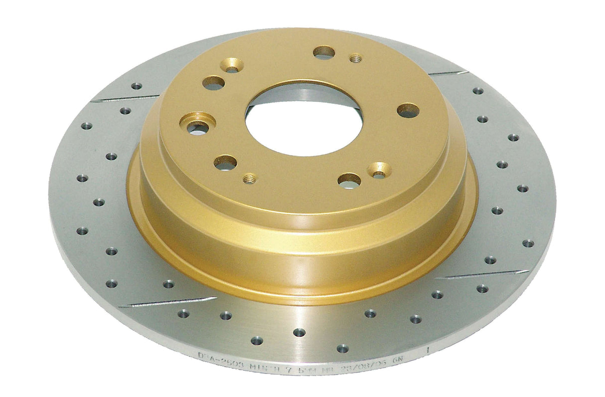 Street Gold Cross-Drilled/Slotted Sld Honda Odyssey 00-05 Rear DBA2503X - DBA