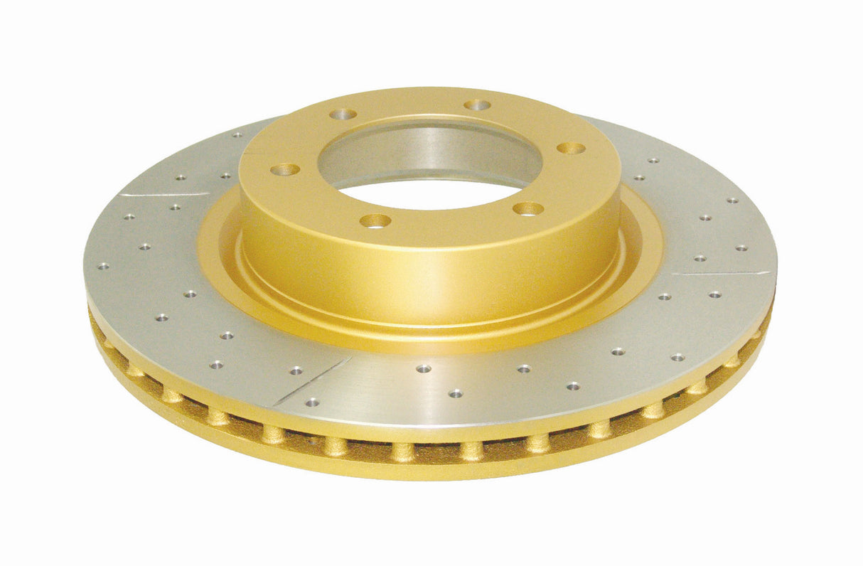 Street Gold Cross-Drill/Slotted Kp Toyota Prado 120 02-04 Front DBA2700X - DBA