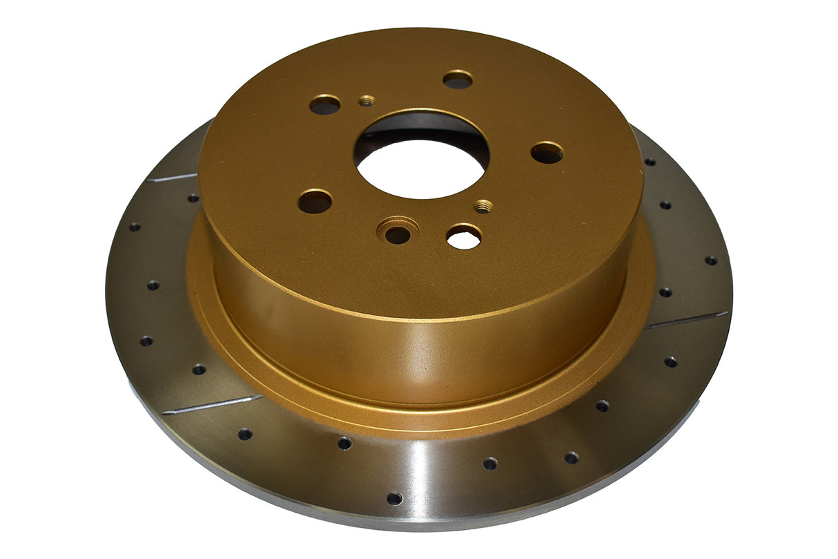 Street Gold Cross-Drilled/Slotted SldLexus/Toyota Kluger 07-> Rear DBA2735X - DBA
