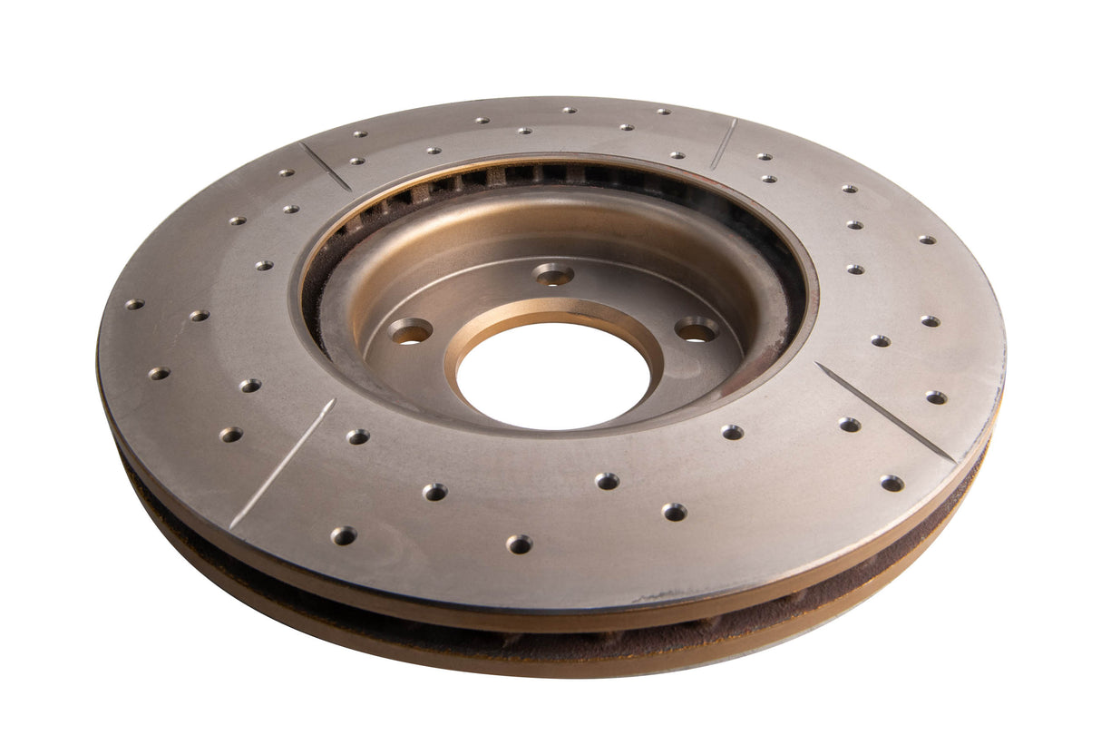 Street Gold Cross-Drilled/Slotted Mazda 3 SP23 03-08 Front DBA2956X - DBA