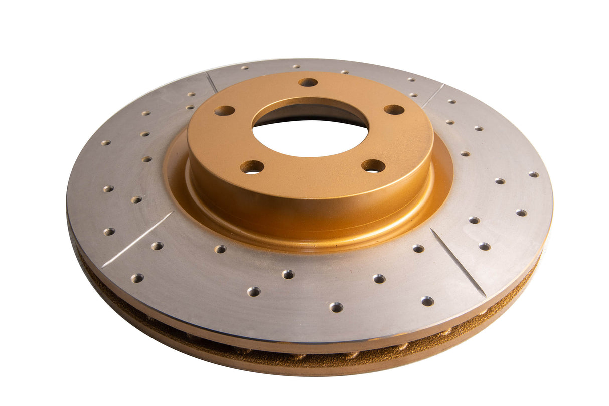 Street Gold Cross-Drilled/Slotted Mazda 3 SP23 03-08 Front DBA2956X - DBA