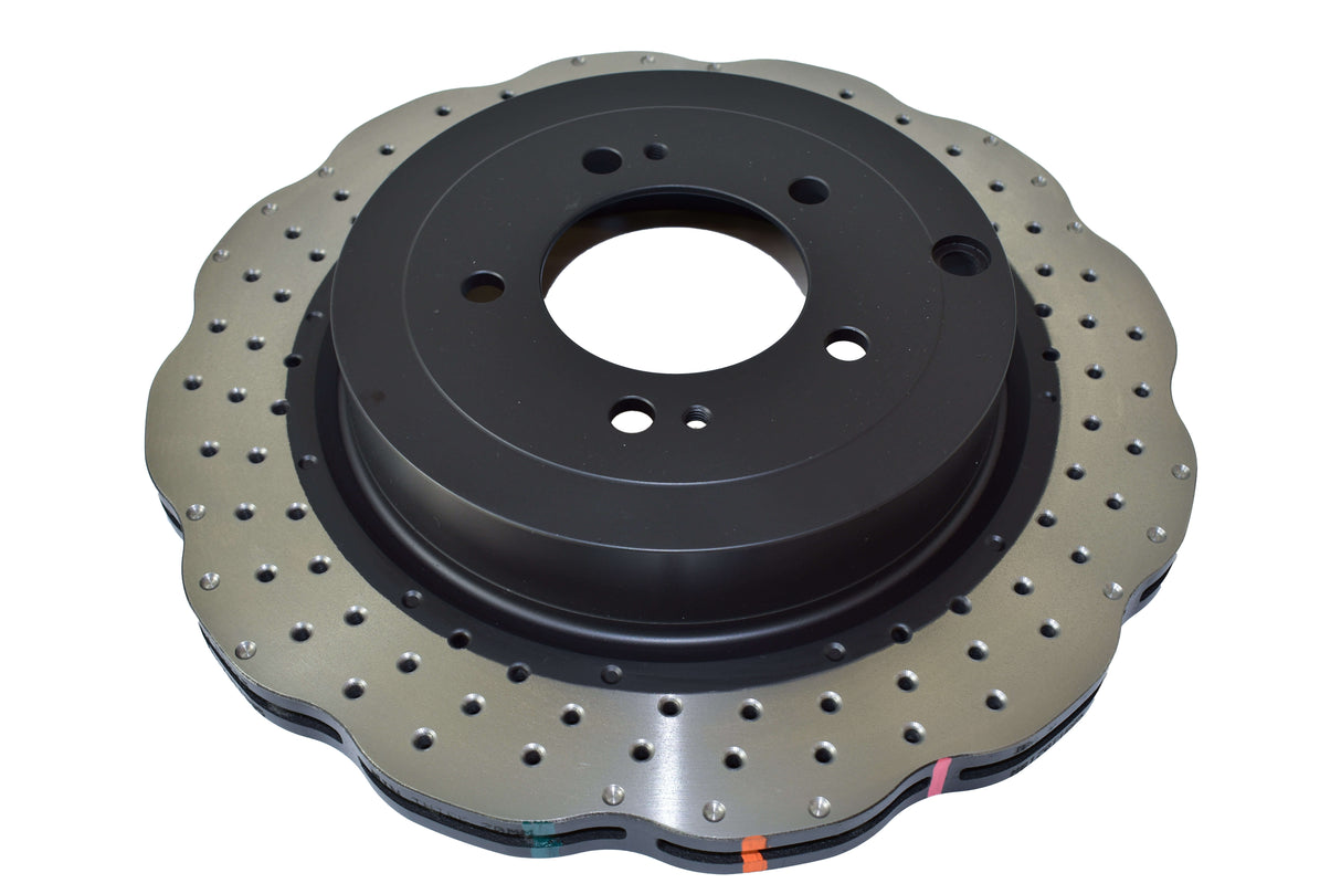 4000 Crossdrilled/Dimpled Wave Disc Kp Mitsubishi Evo X 08-> Rear DBA42225WXD - DBA