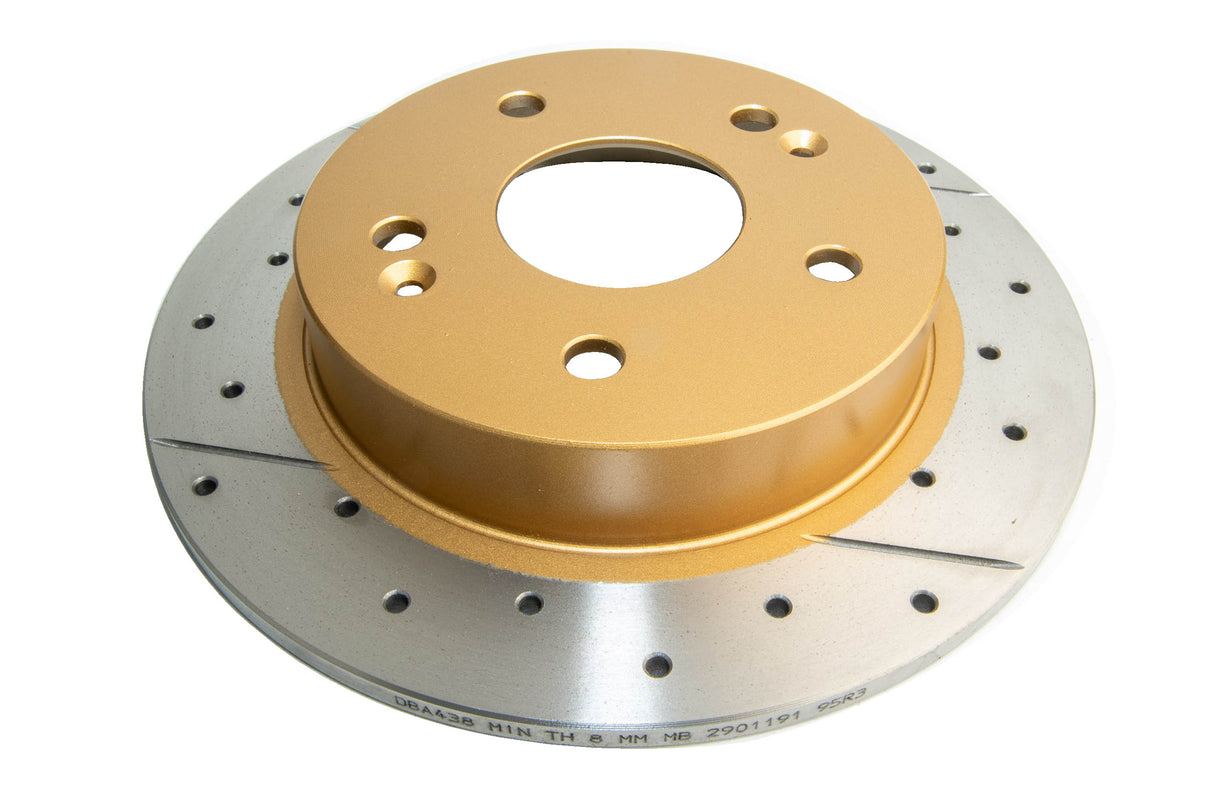 Street Gold Crossdrilled/Slotted SldHonda Prelude 97-01 Rear DBA438X - DBA