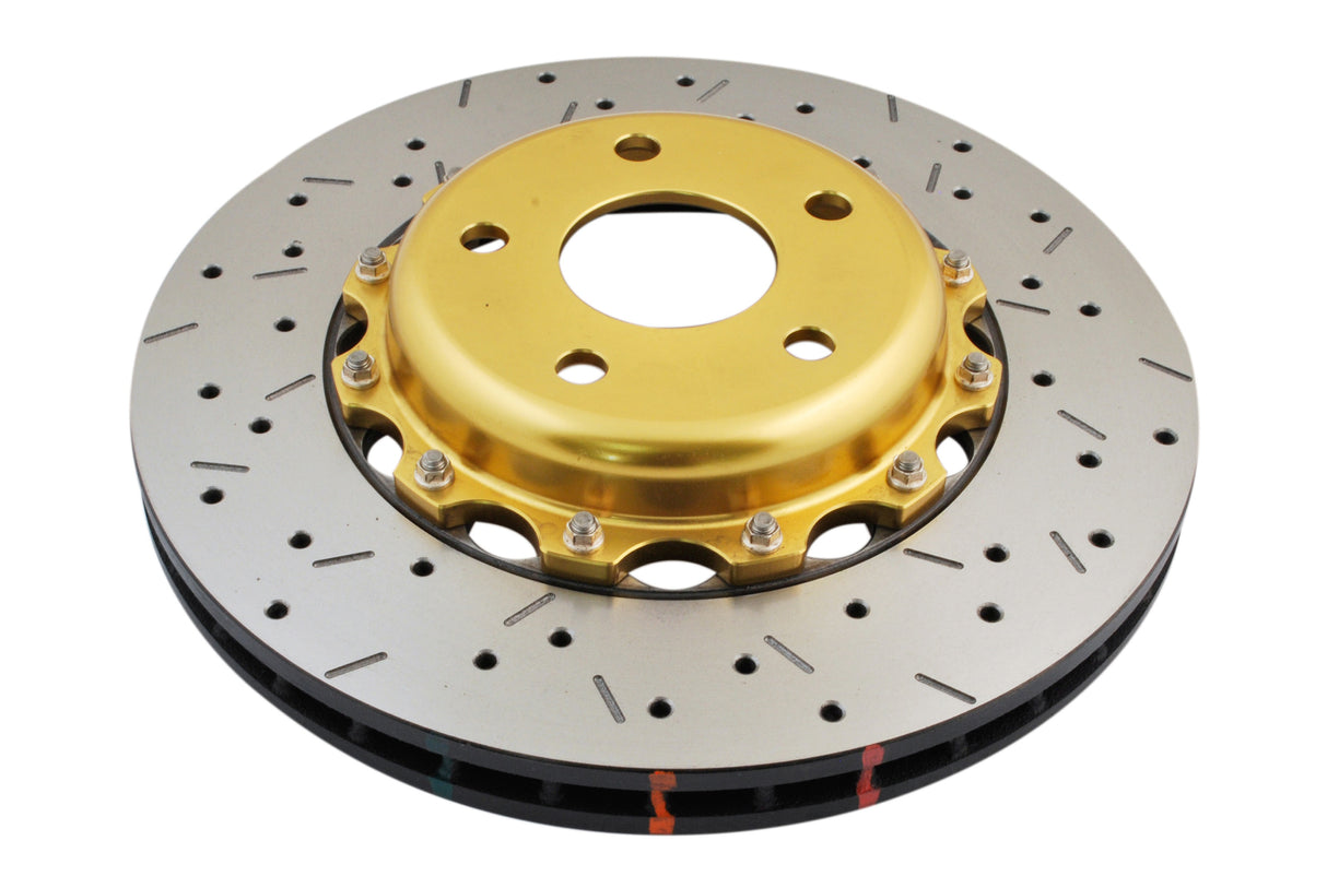 5000 Fully Assembled 2 Piece Gold Hat Xs Cross-Drill/Slotted Kp Subaru Wrx 99-01 Front DBA5000GLDXS - DBA