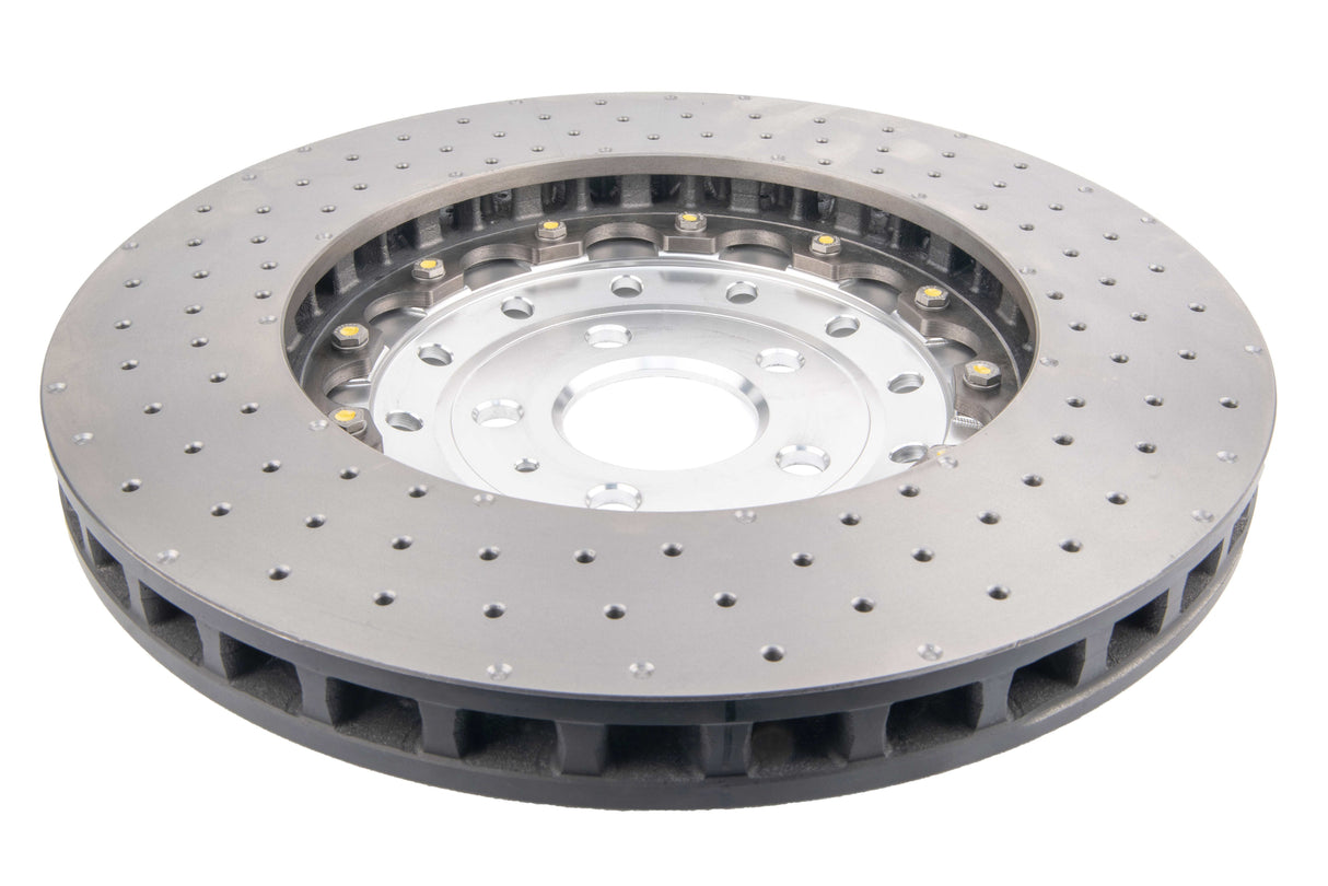 5000 Fully Assembled 2 Piece Sliver Hat Cross-Drill And Dimple Kp Audi RS6 13-17/RS7 14-17 Front Rings DBA53000.1XD DBA53002SLVXD - DBA