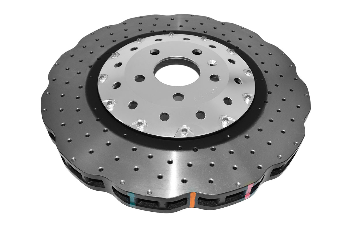 5000 Fully Assembled 2 Piece Sliver Hat Cross-Drill And Dimple Kp Wave Disc Audi RS6 13-17/RS7 14-17 Front Rings DBA530 DBA53002WSLVXD - DBA