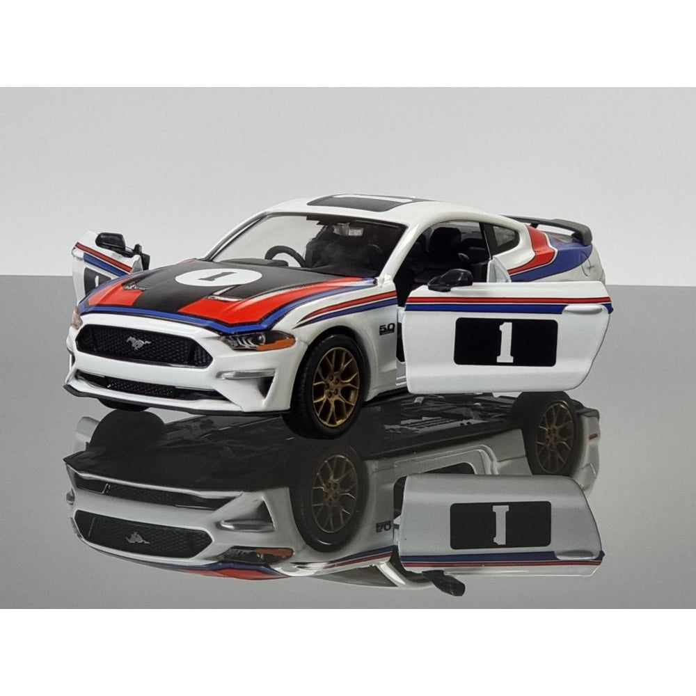2018 Ford Mustang RHD #1 Bathurst Special Allan Moffat Retro 1977 40th Anniversary 1–2 Finish Diecast Model Car 1:24 Scale (Approx. 18–20cm) Collectible | Universal Auto Spares