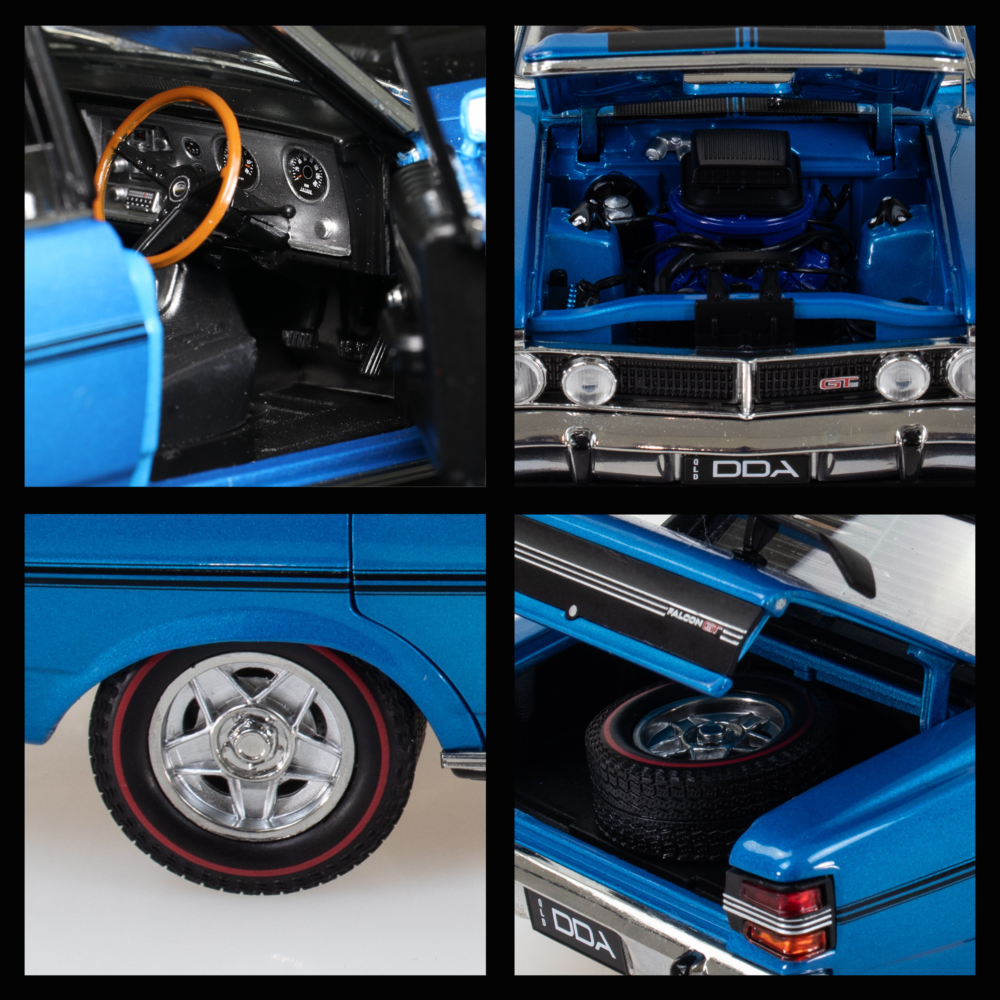 Ford Falcon XY GTHO Electric Blue Diecast Model Car 1:24 Scale Collectible - Diecast Models