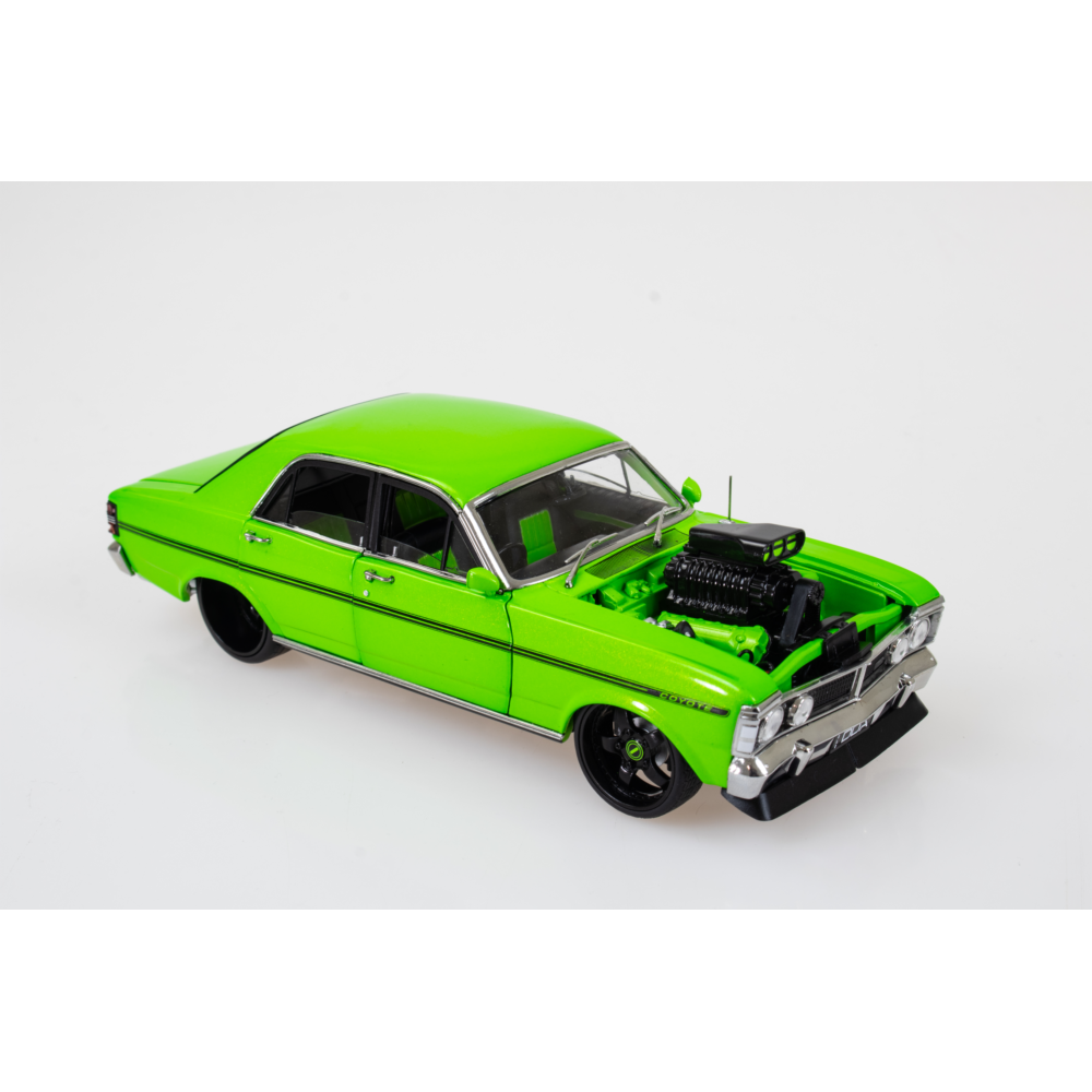 Ford Falcon XY GTHO Supercharged Lime Green Diecast Model Car 1:24 Scale Collectible