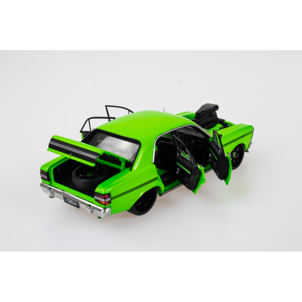 Ford Falcon XY GTHO Supercharged Lime Green Diecast Model Car 1:24 Scale Collectible