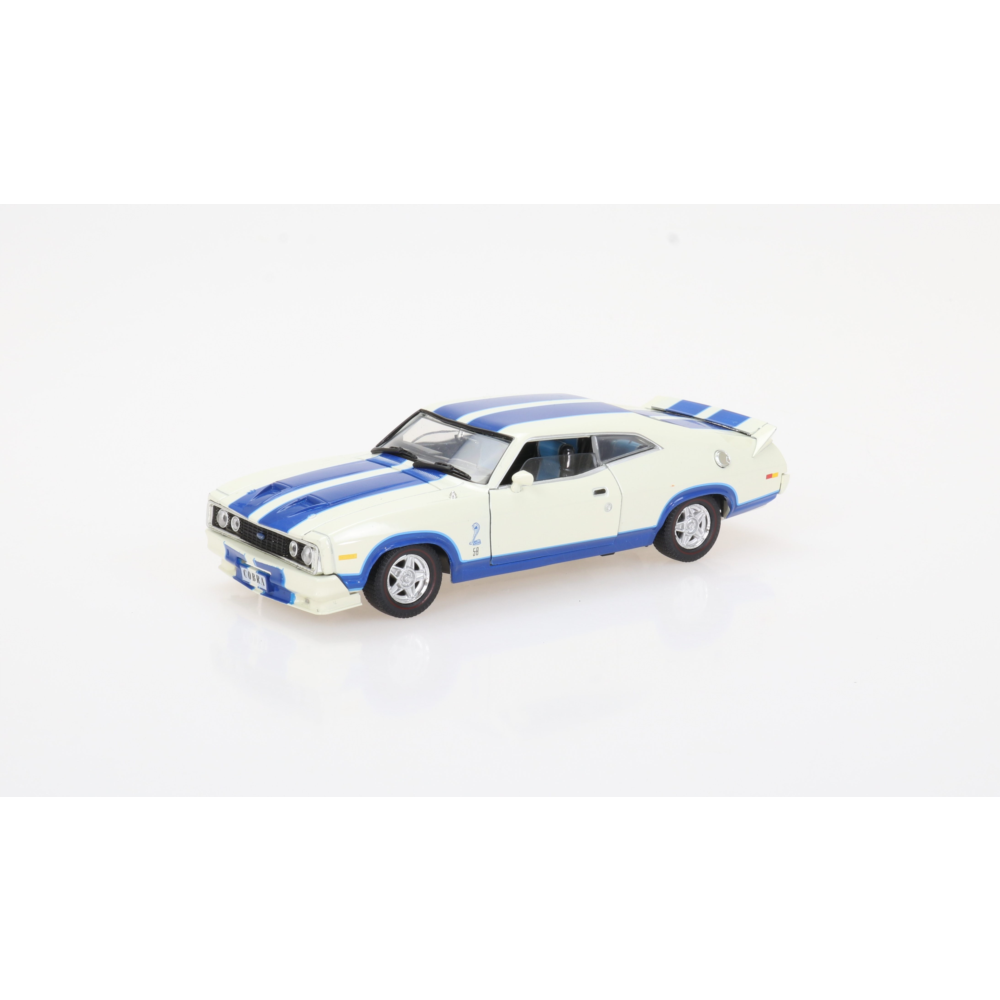 Ford Falcon XC Cobra Opt' 96 White with Blue Stripes Diecast Model Car 1:32 Scale (Approx. 14–15cm) Collectible