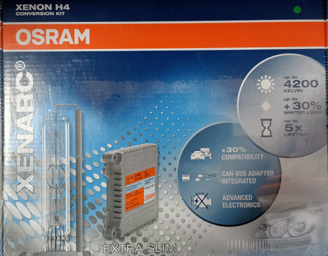 H4 HID KIT 12V 35W 4200K Complete Kit Globes & Ballast - OSRAM