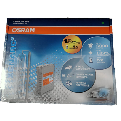 H4 HID KIT 12V 35W 6000K Complete Kit Globes & Ballast - OSRAM