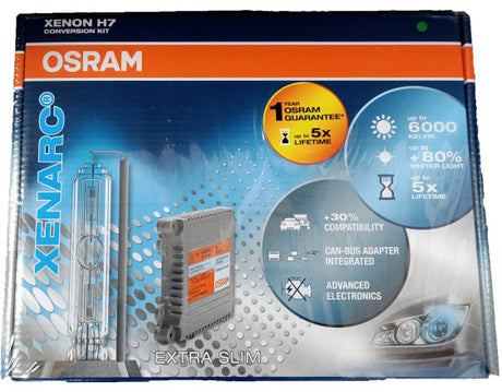 H7 HID KIT 12V 35W 6000K Complete Kit Globes & Ballast - OSRAM
