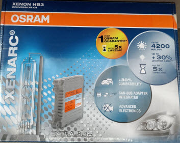 HB3 HID KIT 12V 35W 4200K Complete Kit Globes & Ballast - OSRAM
