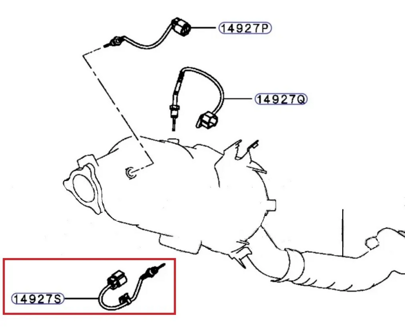 Exhaust DPF Temperature Sensor Fit For Mitsubishi Triton MQ MR 2.4L D Pajero NX 3.2L 4M41T 14927S 2015-ON DPFS-MB002 - Machter