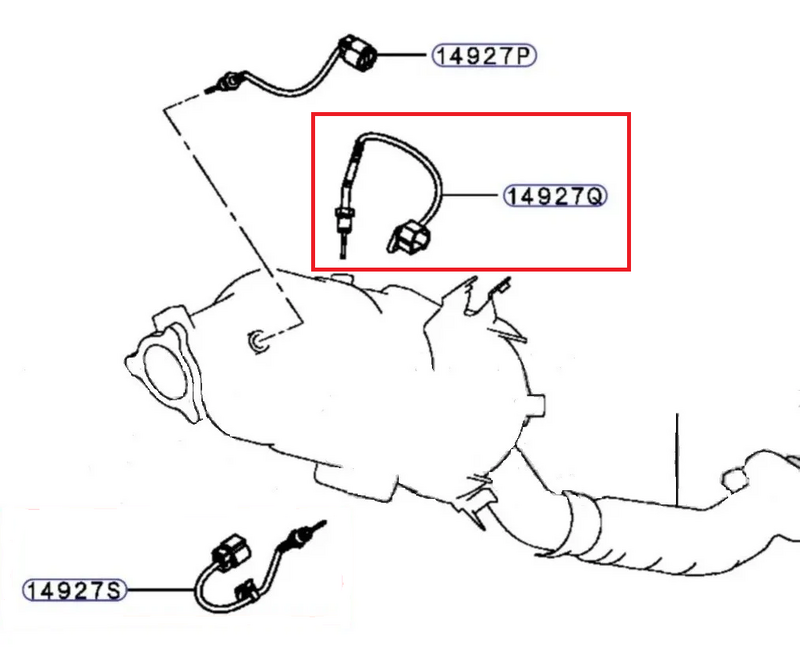 Exhaust Gas DPF Temperature Sensor Fit For Mitsubishi Triton MQ MR 2.4 Diesel 14927Q Pajero NX 3.2L 4M41T 2015-ON - Machter