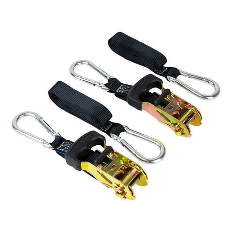 2 Piece Motorcycle Tie Down Ratchet Type 25mm x 2m 450kg - Monkey Grip
