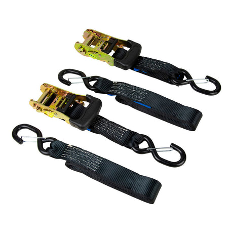 2 Piece Motorcycle Tie Down Ratchet Type 38mm x 3m 1000kg - Monkey Grip