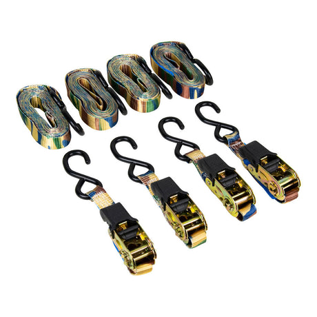 Monkey Grip Ratchet Tie Down 450KG Capacity 4M x 25mm 4 Pack - Monkey Grip