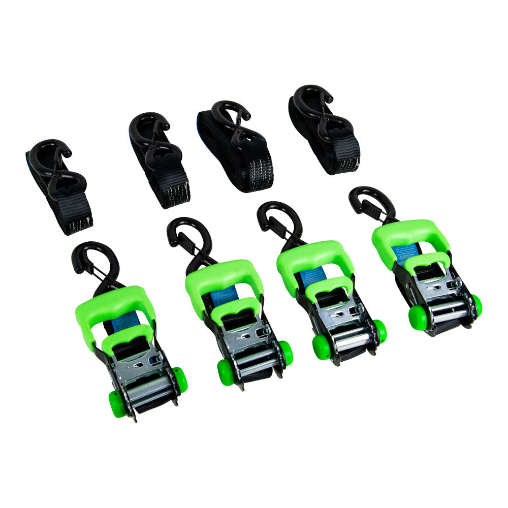 Ratchet Tie Down Soft Loop Straps 750KG Capacity 4M x 35mm 4 Piece - Monkey Grip