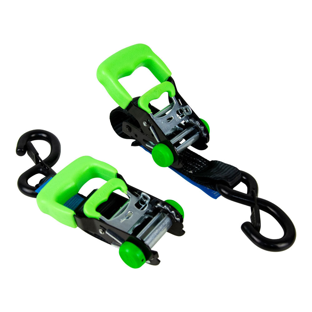 Ratchet Tie Down Soft Loop Straps 750KG Capacity 4M x 35mm 4 Piece - Monkey Grip